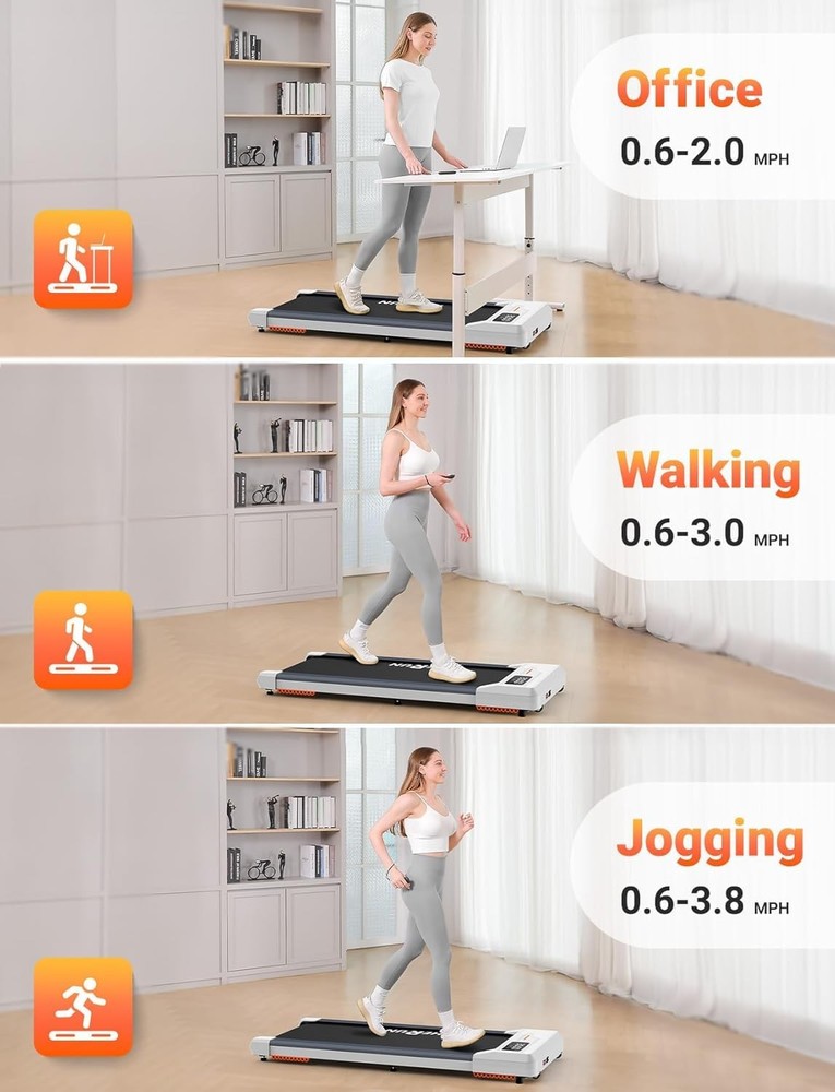 Walking Pad, Under Desk Treadmill 2.5 HP with Remote Control for Jogging and ...