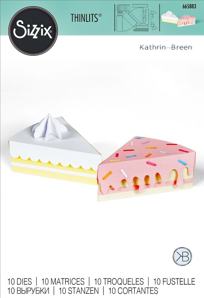 Sizzix Thinlits Cake Slice Box 10PK set #665883 Retail $28.99 by Kath Breen