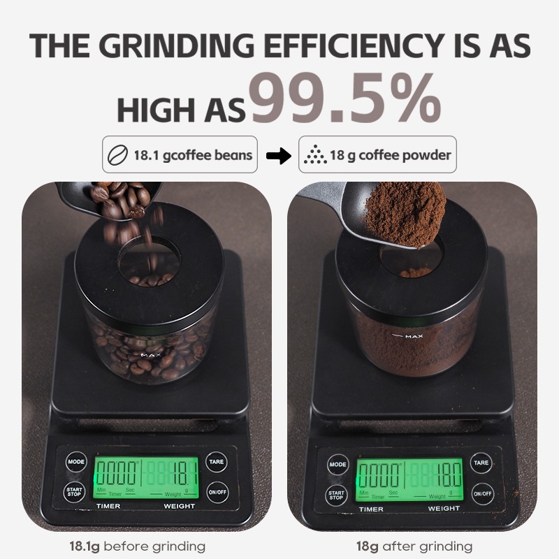 HiBREW Automatic Espresso Coffee Grinder 31 Grind Settings Visual Bean Storage