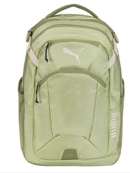 Puma Backpack Challenger 2 Green Pockets Reflective Compression Straps School