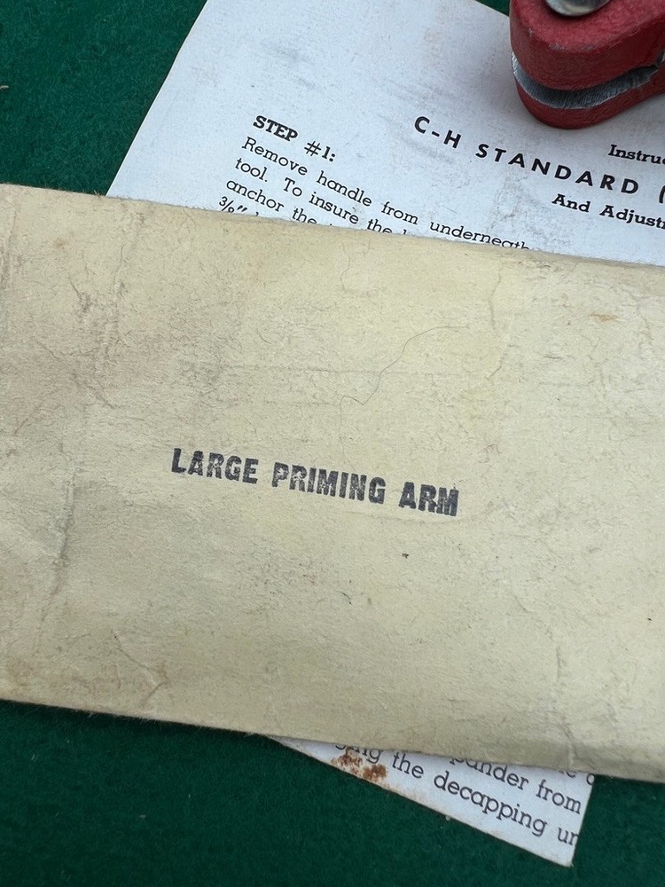 Vintage CH Super C Reloading Press Original Display Box Instructions Priming Arm