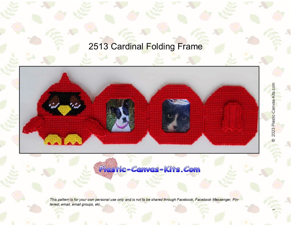 Cardinal Folding Frame-Plastic Canvas Pattern or Kit