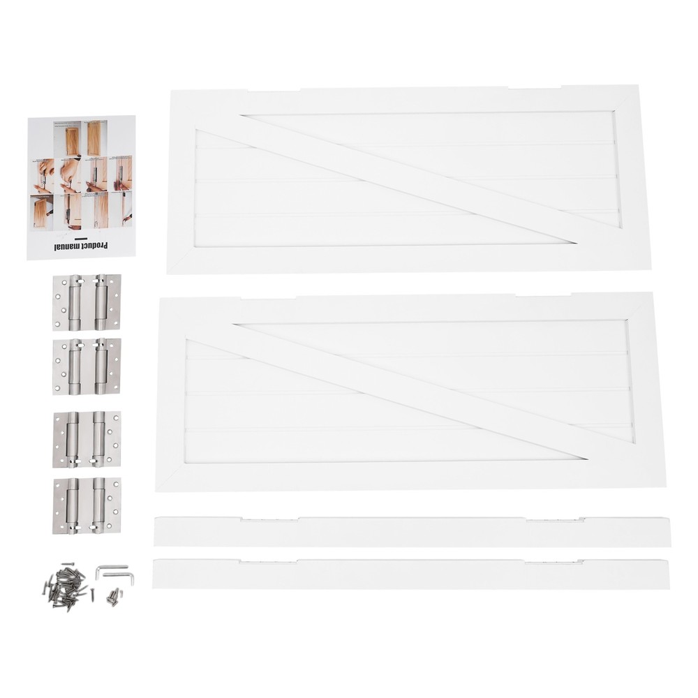 Partition Doors Solid Wood Entrance Partial Door Double-Doors Leaf for Home Yard