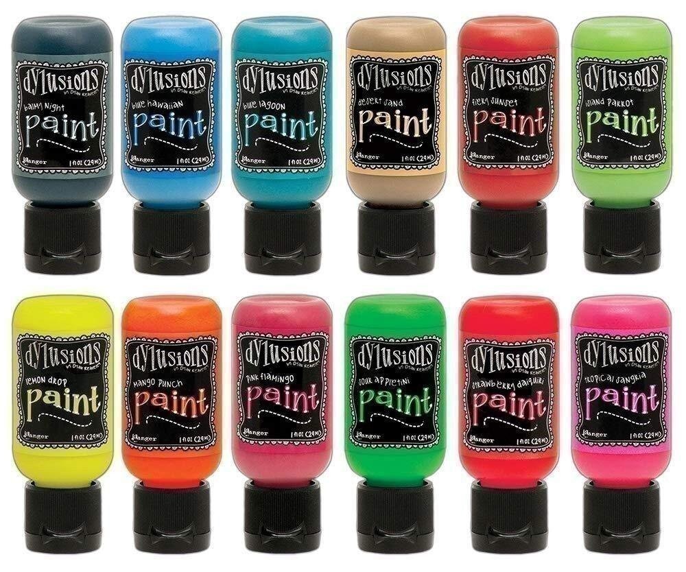 Dylusions Paints Bundle - Flip Cap Art Journal Ready Waterproof Blendable with