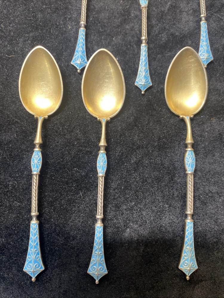 Glit & Cloisonné Enamel Coffee Spoons