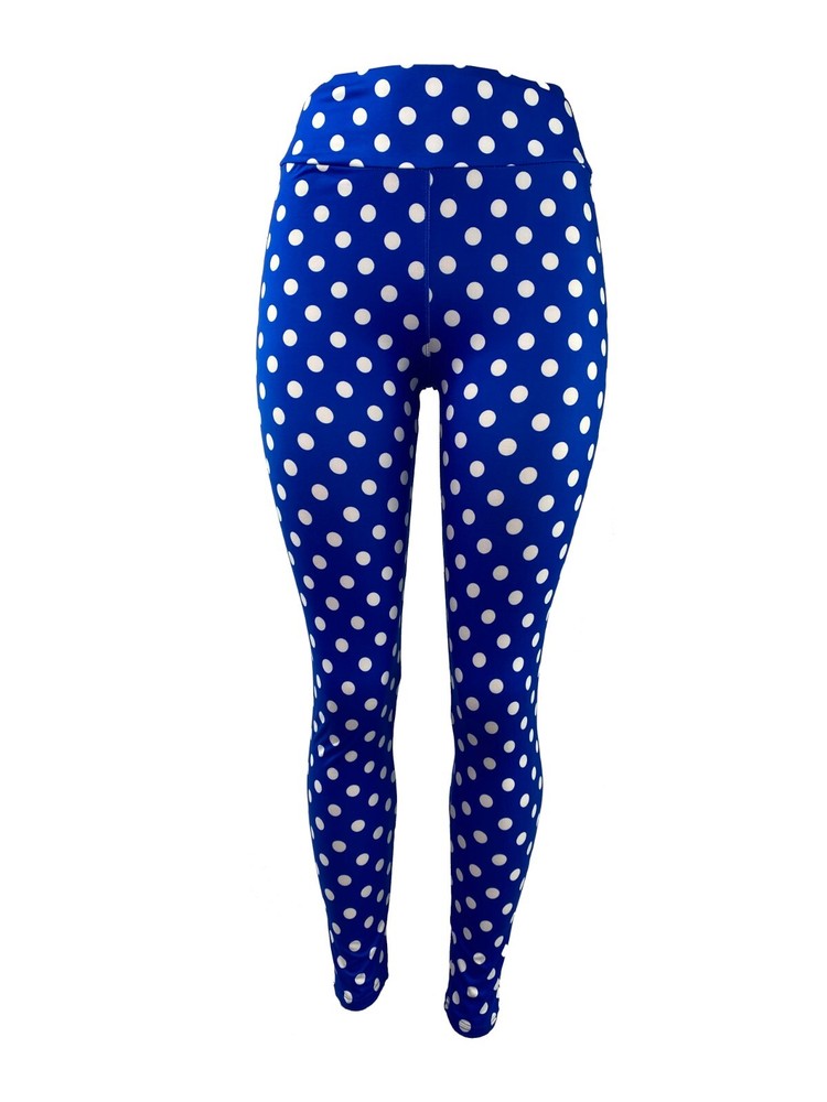 Blue & White Polka Dot Leggings - Multiple Sizes Super Soft!
