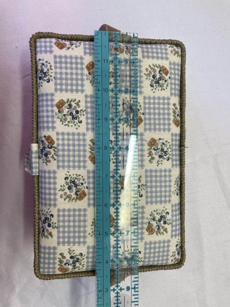 Padded Sewing Box With Plastic Tray. Hook and loop Closure Beautiful Condition