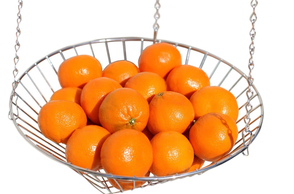 Hanging Fruit Basket, 3-Tier, Chrome