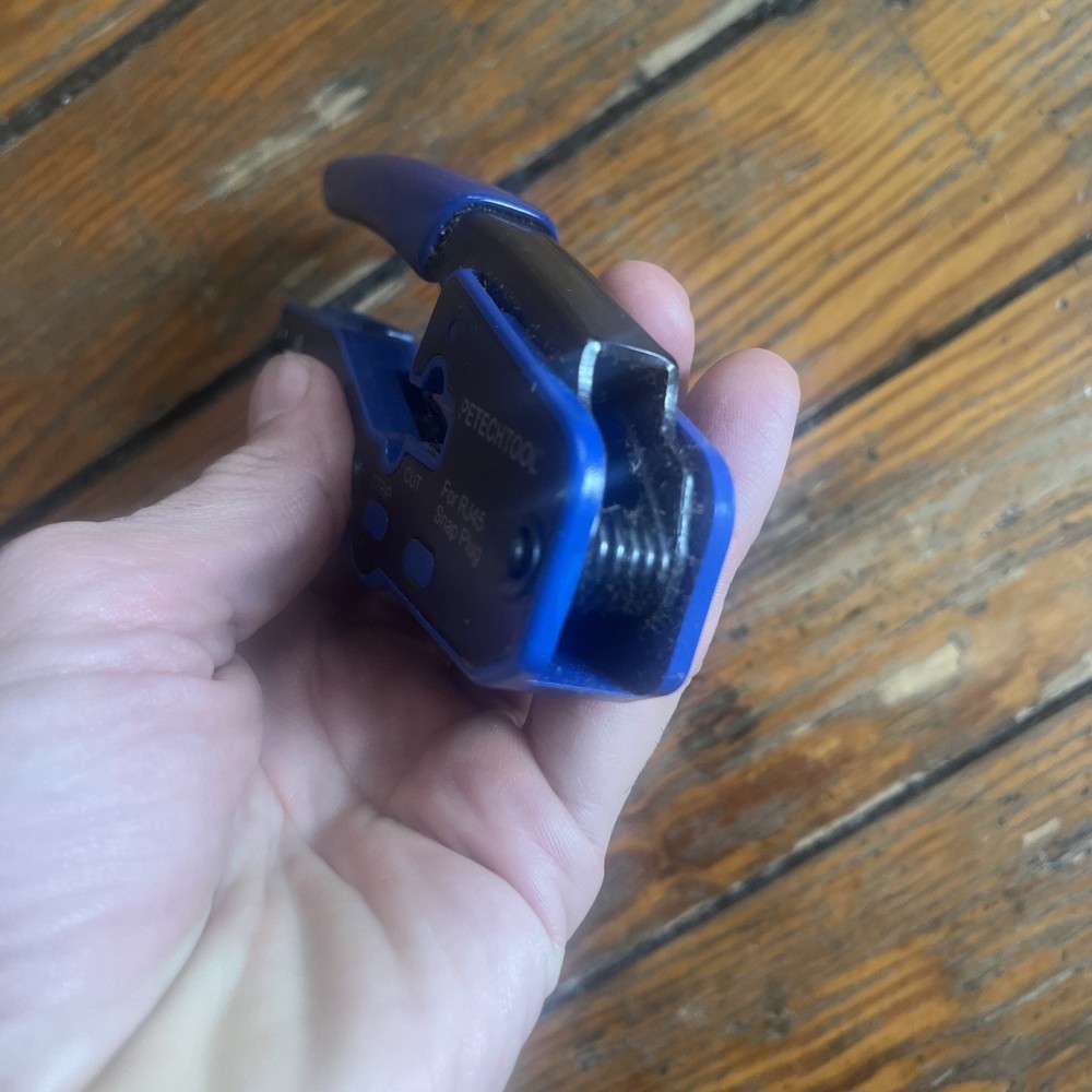 Petechtool RJ45 Pass Through Crimping Tool Crimper Ethernet