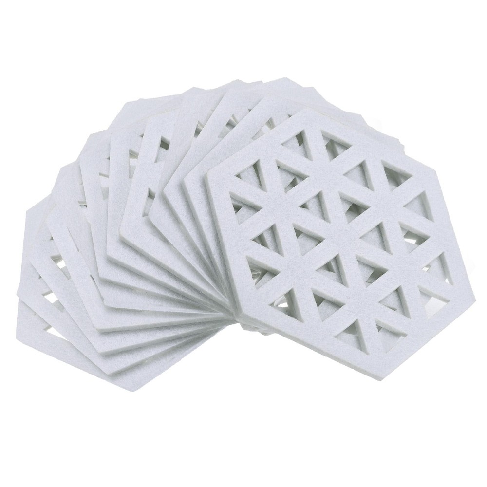 Felt Coasters 12pcs Hexagonal Coasters Coasters, White