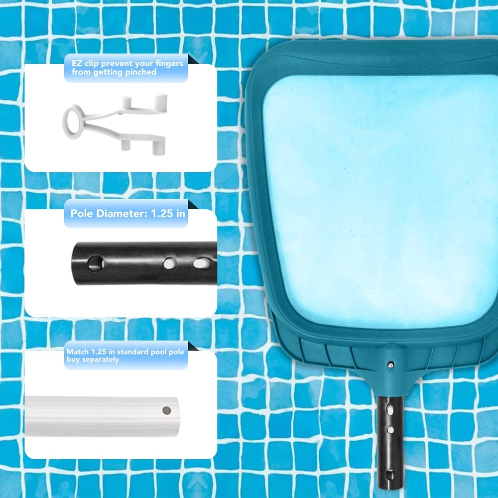Professional Pool Skimmer Net - Heavy Duty Leaf Cleaning Tool