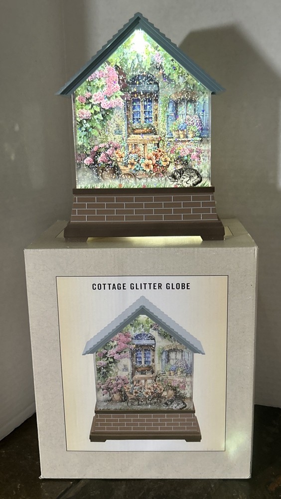 Cottage Glitter Globe by Cracker Barrel - New