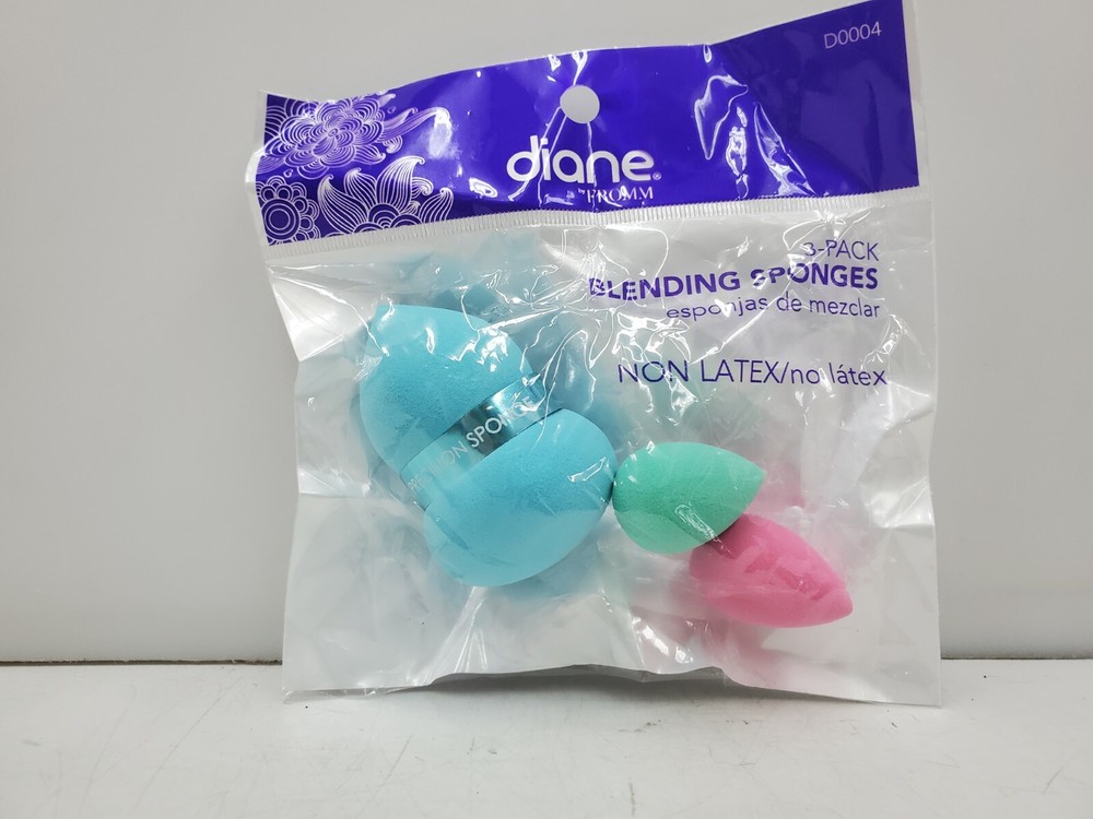Diane Fromm Blending Sponge 3 Pack Precision Sponge Blue Green Pink