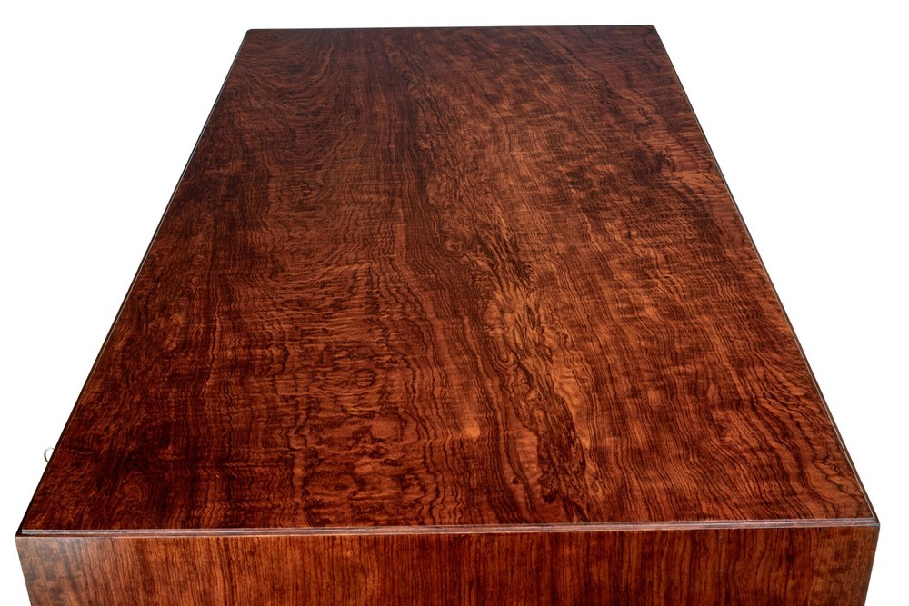 DANISH MID 20TH CENTURY BURR WALNUT DESK