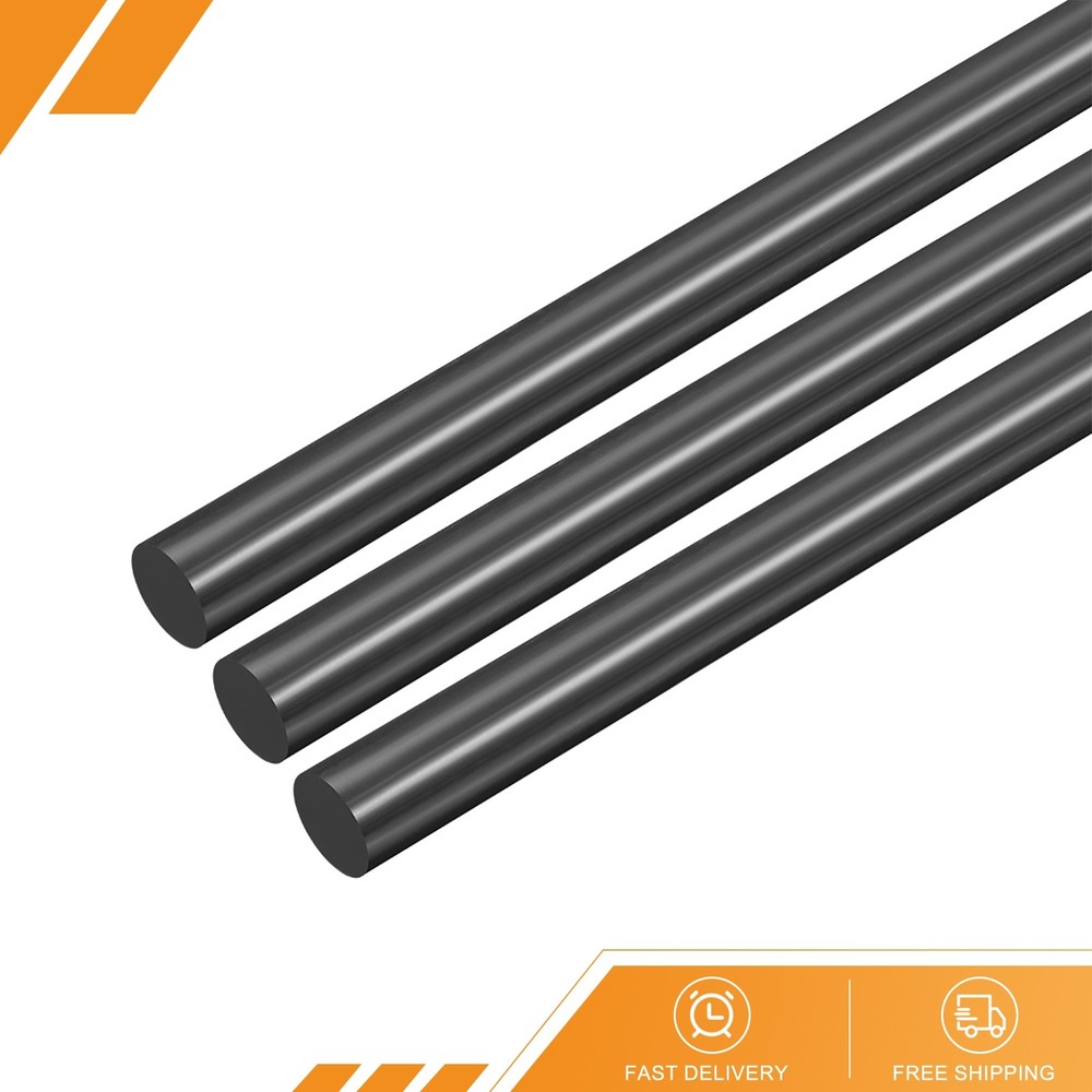 Plastic Round Rod,6mm Dia 50cm Black Engineering Plastic Round Bars 3PC