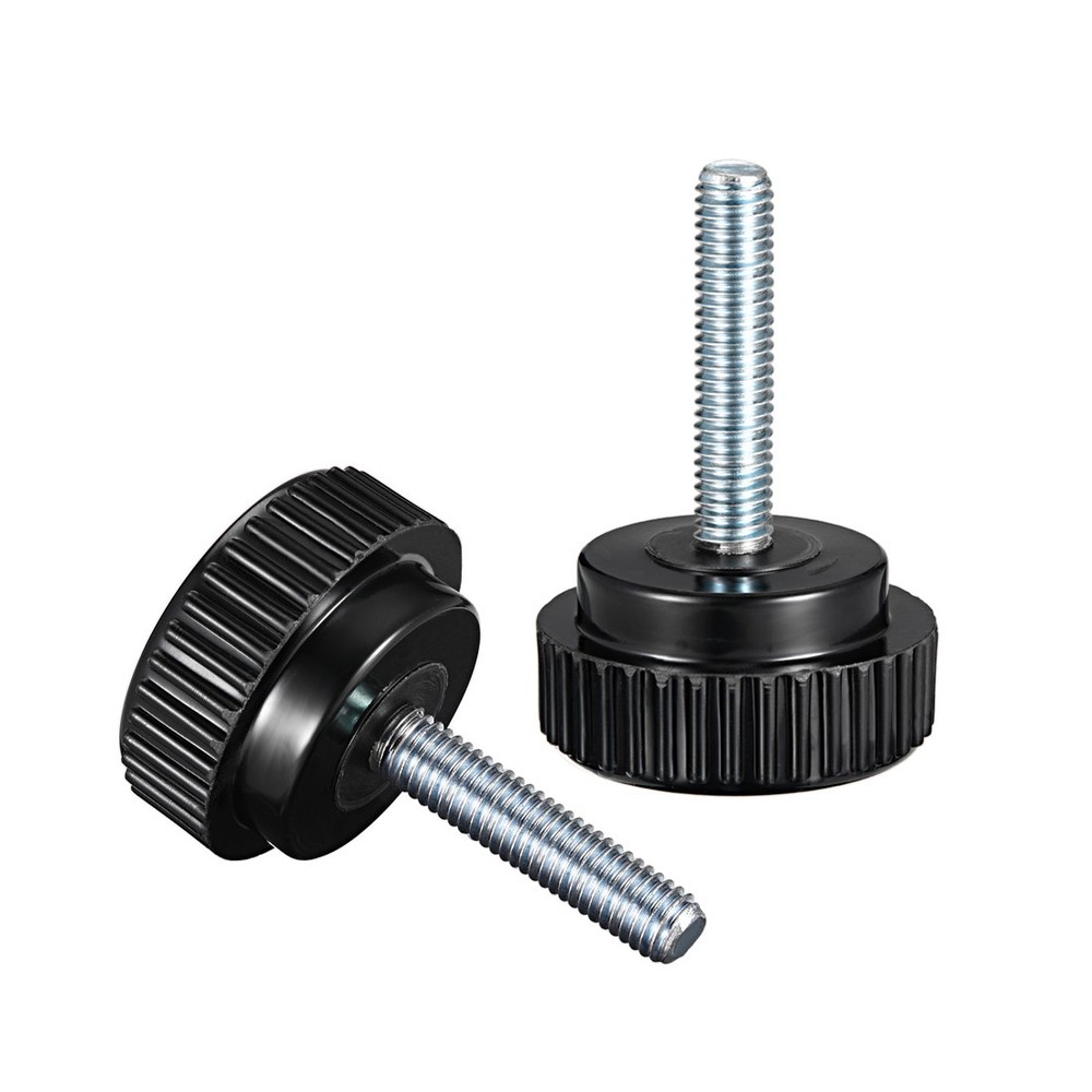 M8 x 40mm Male Thread Knurled Clamping Knobs Grip Thumb Screw on Type 5 Pcs