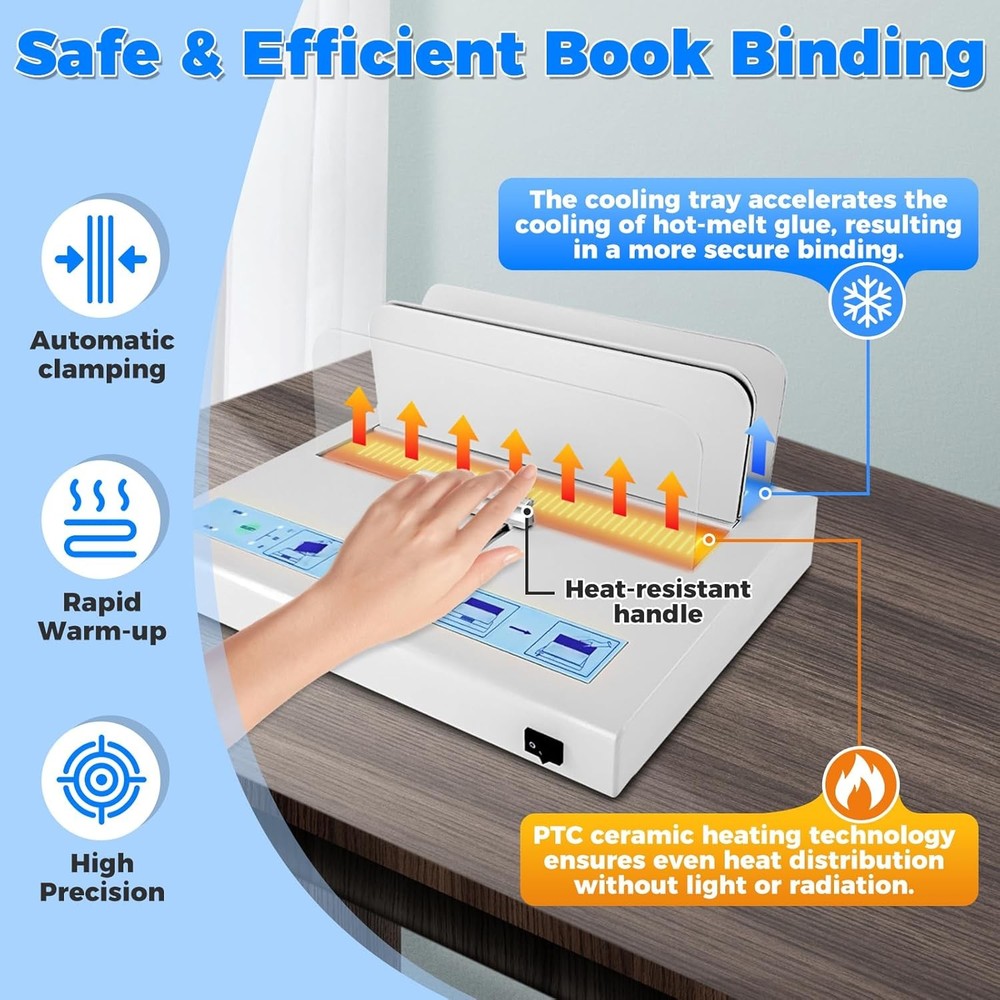 Hot melt binding machine500-sheet binding capacitymetal hot melt binding machine