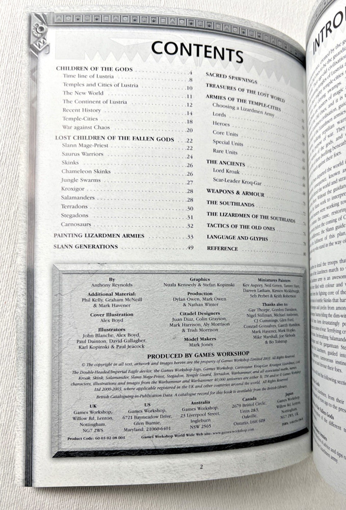 GAMES WORKSHOP: WARHAMMER LIZARDMEN, Rulebook Supplement Codex, 2003