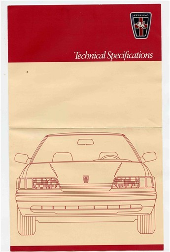 Sterling Motor Car Technical Specifications Brochure