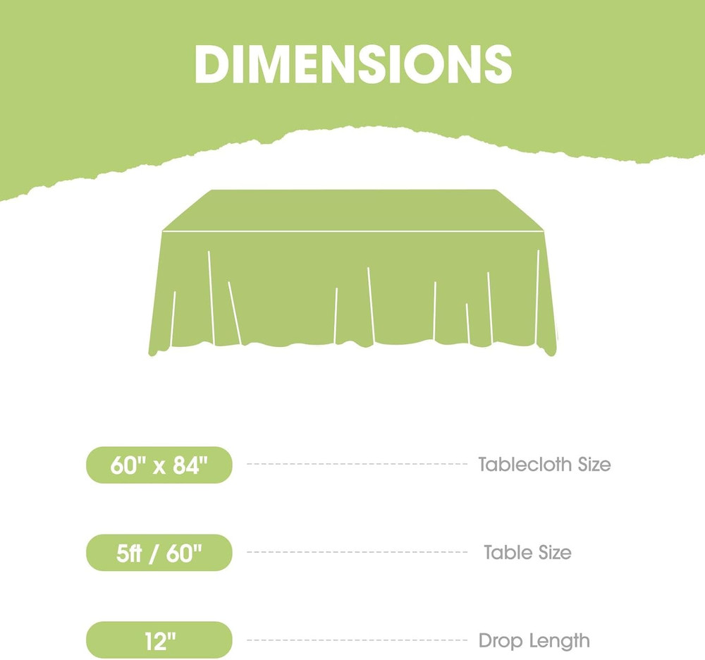 Table Cloth - Polyester Table Cloth for Rectangle Table, 60''X84'' Tablecloth, D
