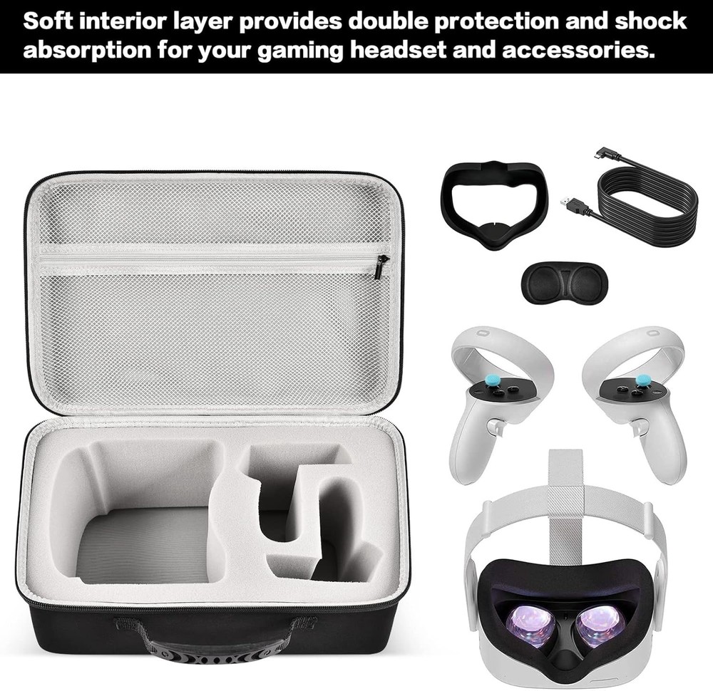 Quest 3 Hard Case with Face Cover & Lens Protector