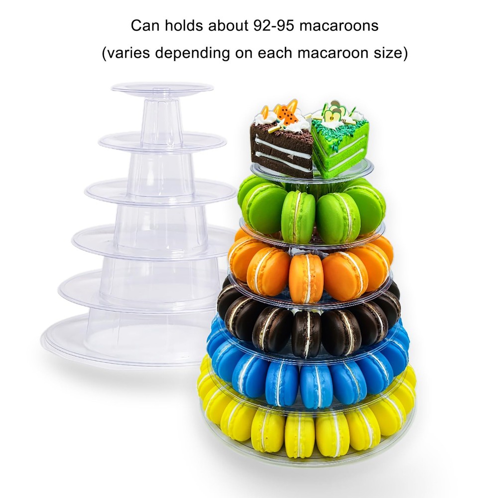 6 Tier Macaron Tower Stand Round Dessert Display Rack