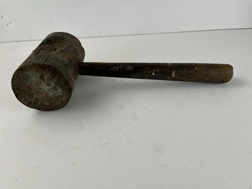 Antique Wood Handle Mallet Handle Primitive 5 x 10"