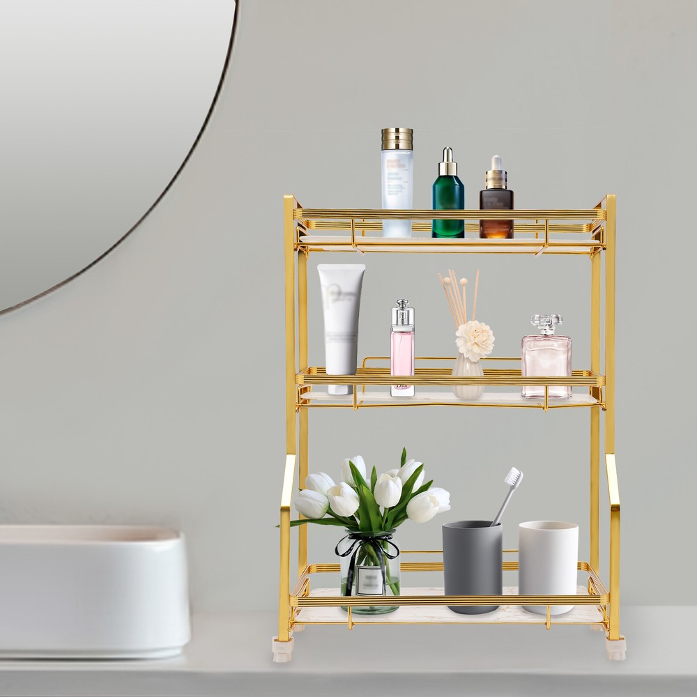 3 Tier Bathroom Countertop Organizer Gold Bathroom Vanity Counter Organizer