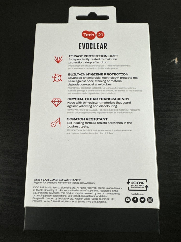 Tech21 iPhone 13 Pro Max EvoClear 12ft Multi Drop Protection Case - Clear