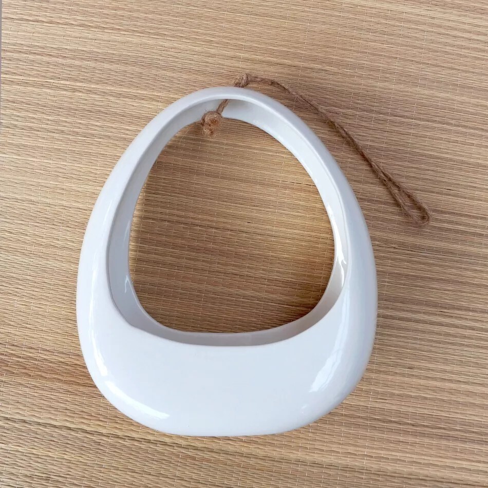 Wall Hanging Planter Pot Unique Skinny Shape Ceramic White
