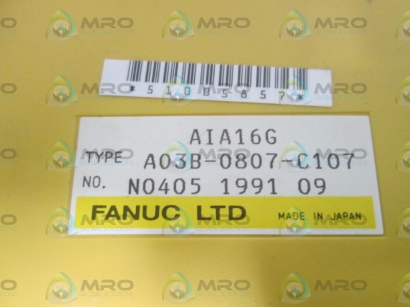 FANUC INPUT MODULE A03B-0807-C107 NSNP