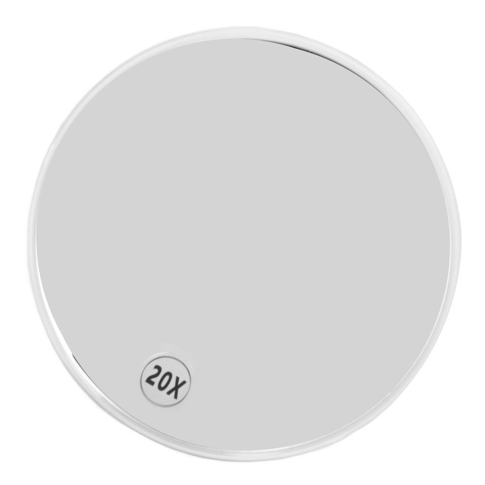 20X Magnifying Mirror With 3 Suction Cups Space Saving Round Strong Suction
