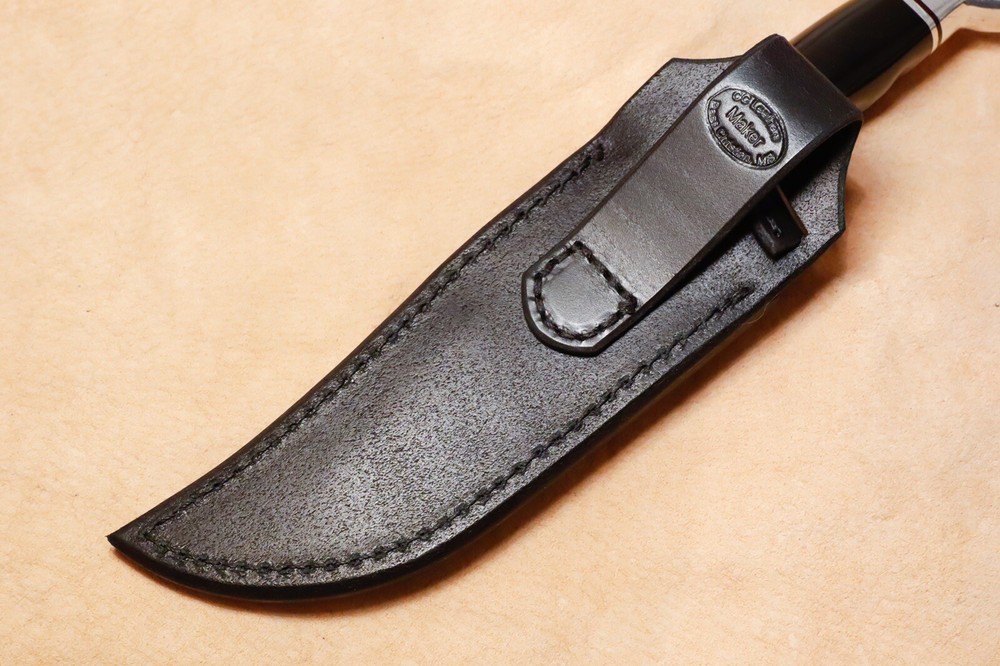Custom Black Leather Sheath for Buck 119