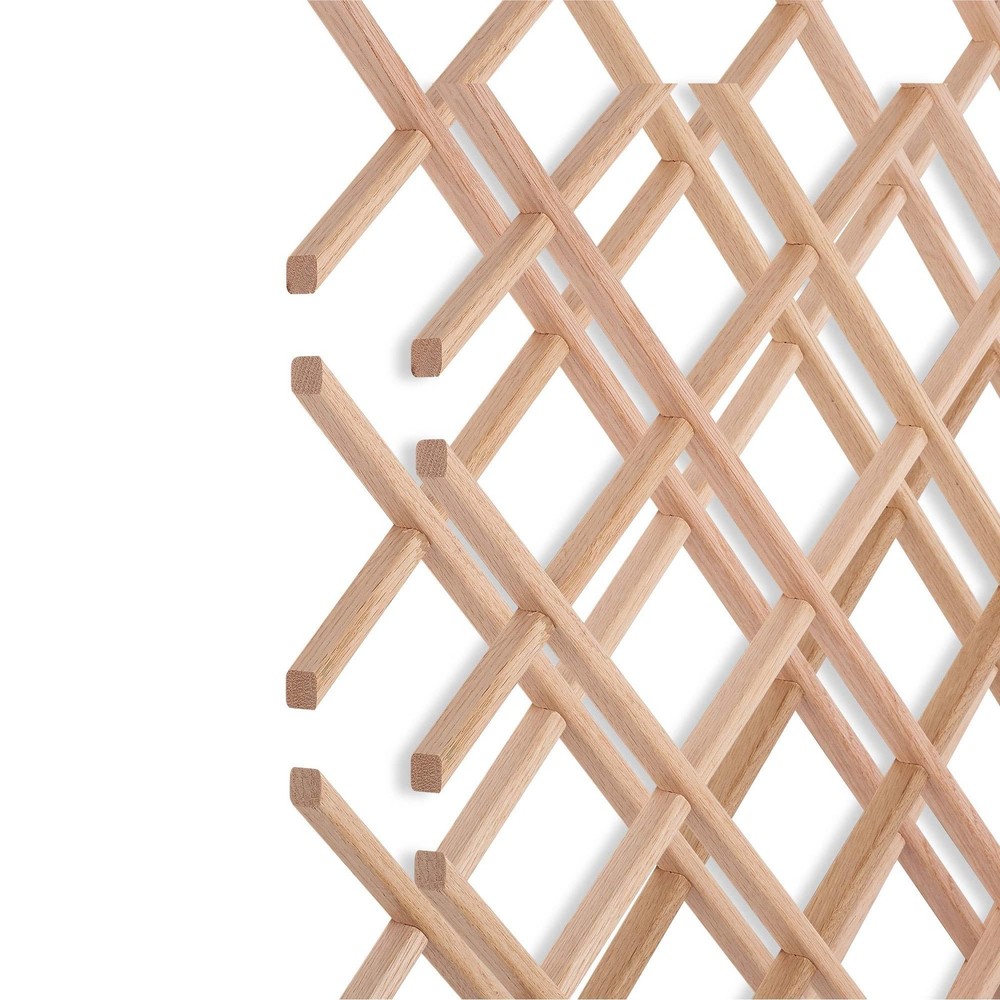 Outwater 14 Bottle Trimmable Red Oak Wine Rack Lattice Insert Panel