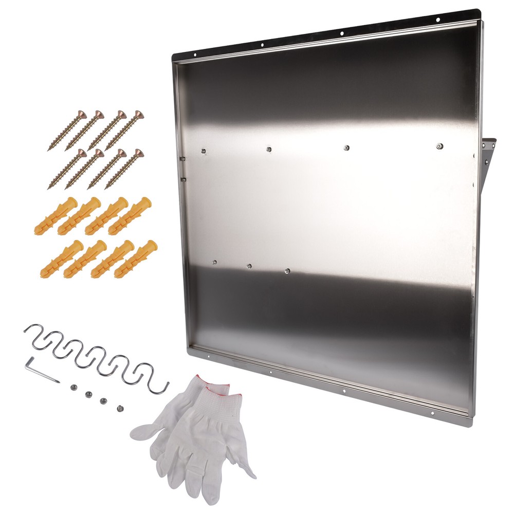 Range Backsplash with Shelf Range Hood Wall Shield, Stainless Steel Splash Plate
