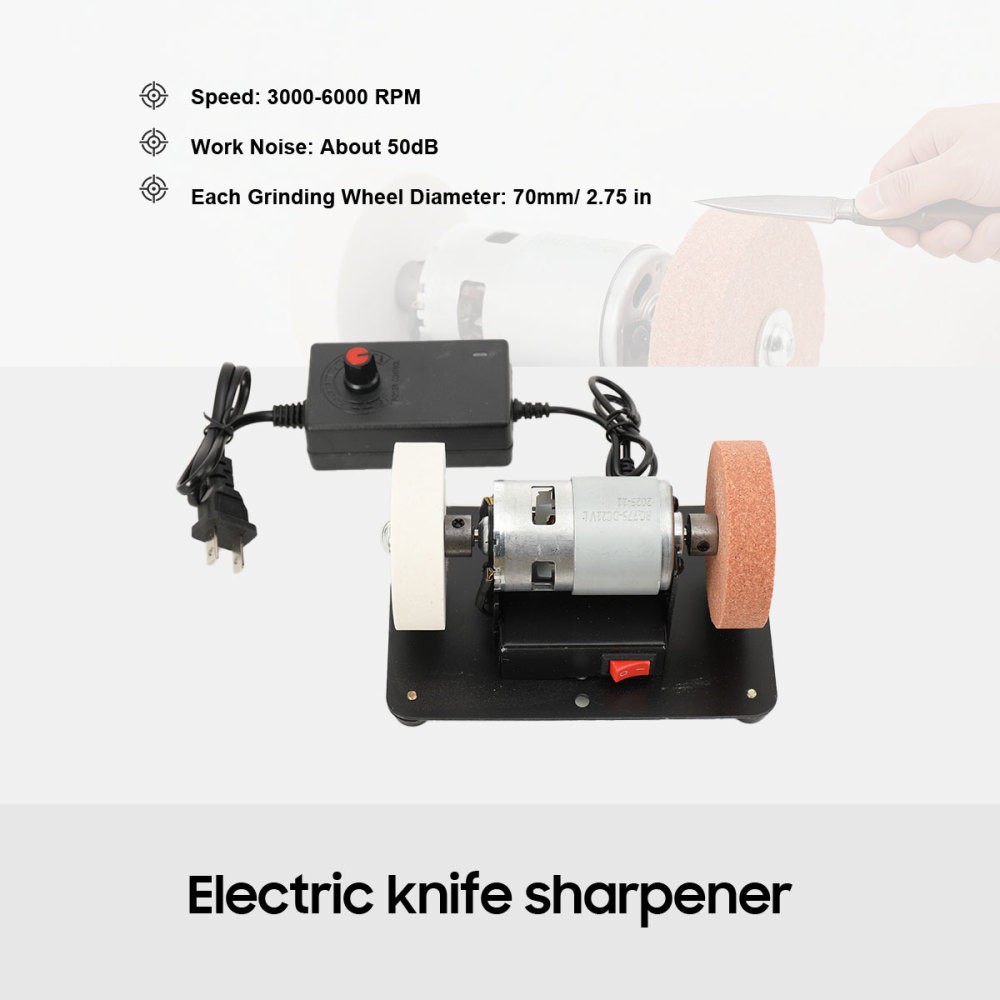 Electric Benchtop Grind Sander Adjustable Variable Speed Table Grinding Machine