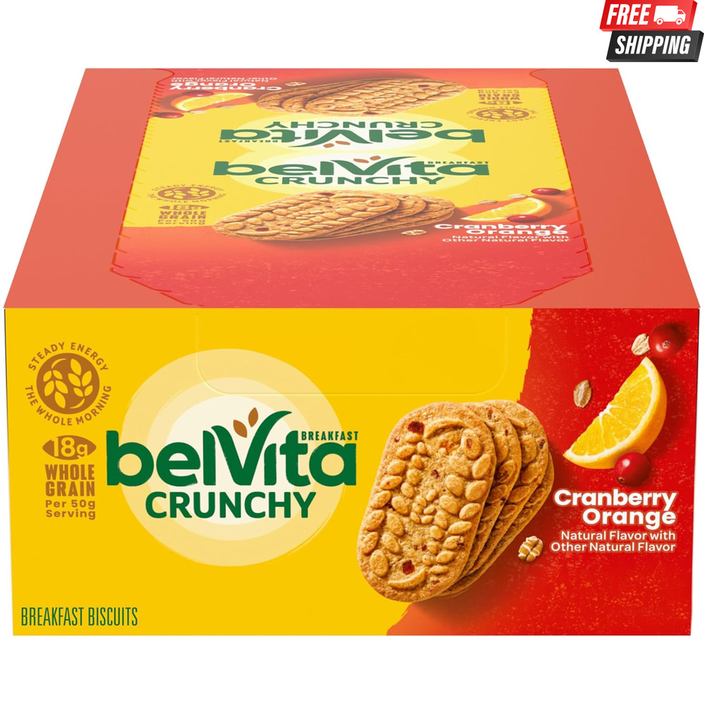 Breakfast Bars Biscuits, Cranberry Orange, 8 Packs (4 Biscuits per Pack)