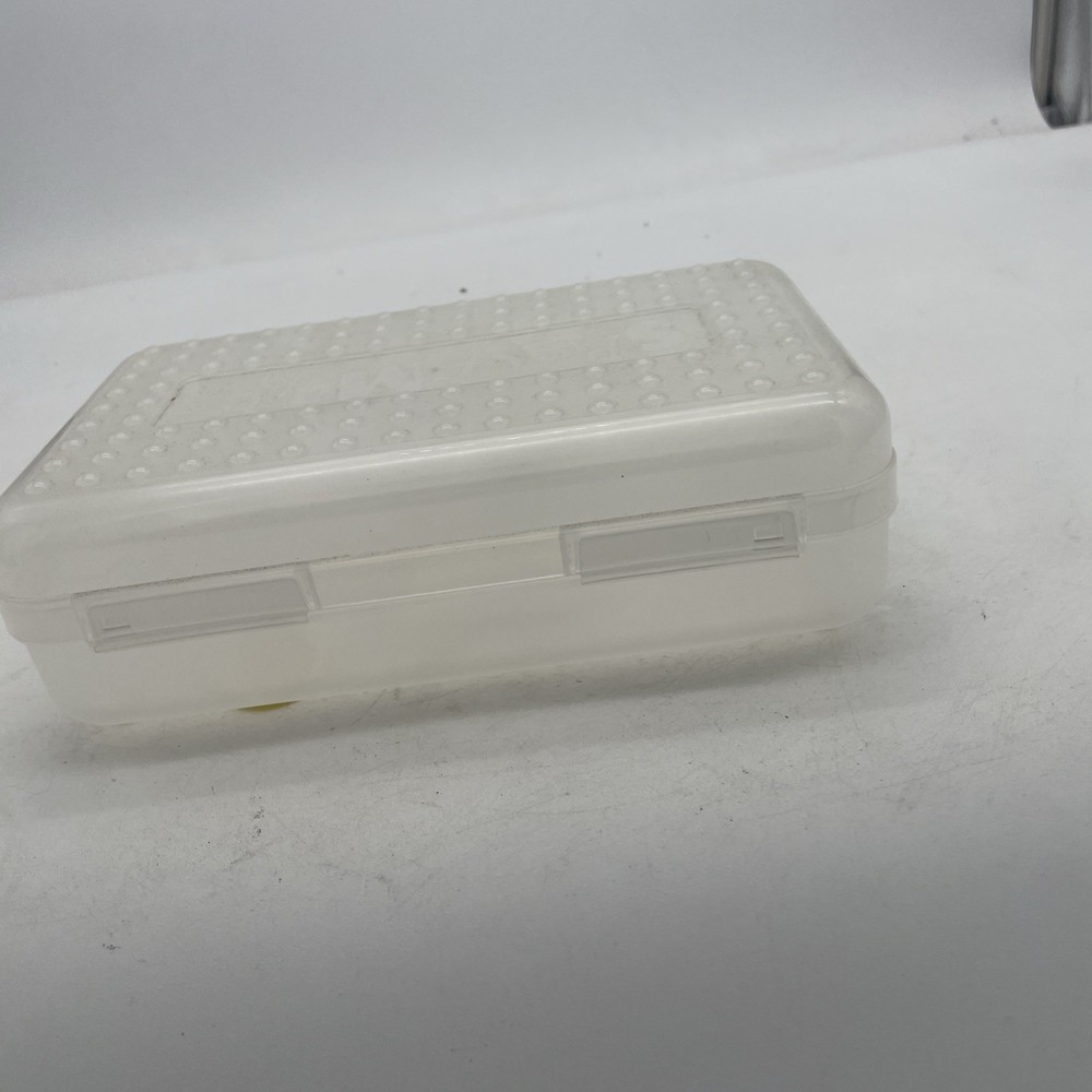 Spacemaker Space Maker Classic Pencil Case Crayon Box Clear Frosted - Vintage
