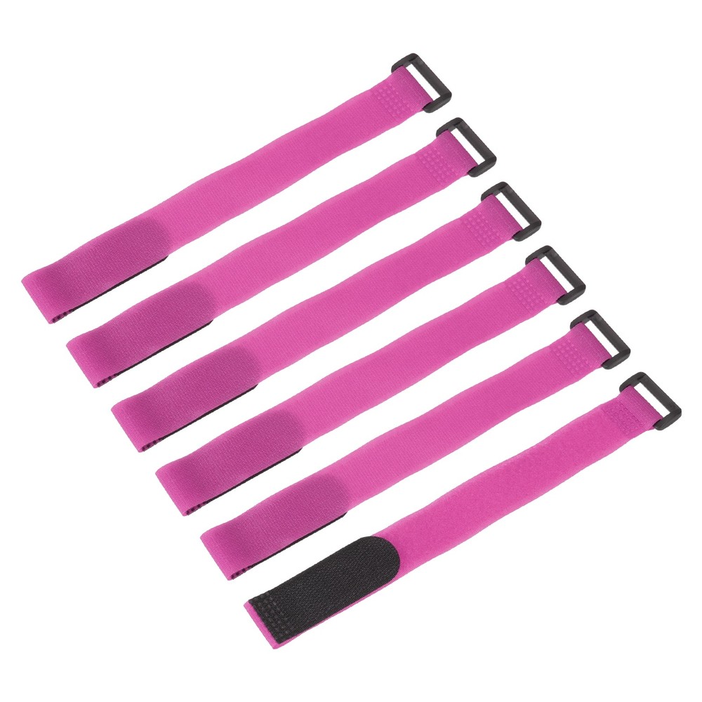 6 Pcs Battery Tie Down Straps,1"x12" Pink Nylon Hold Down Hook Loop Strap