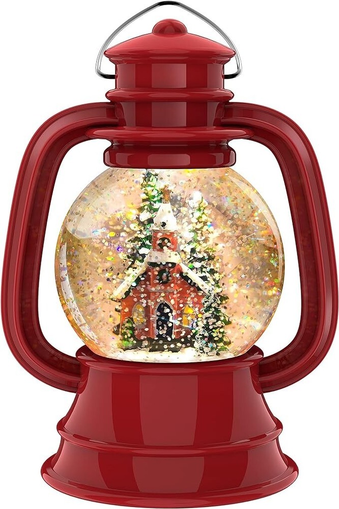 Christmas Snow Globe Lantern, Lighted Water Lantern LED