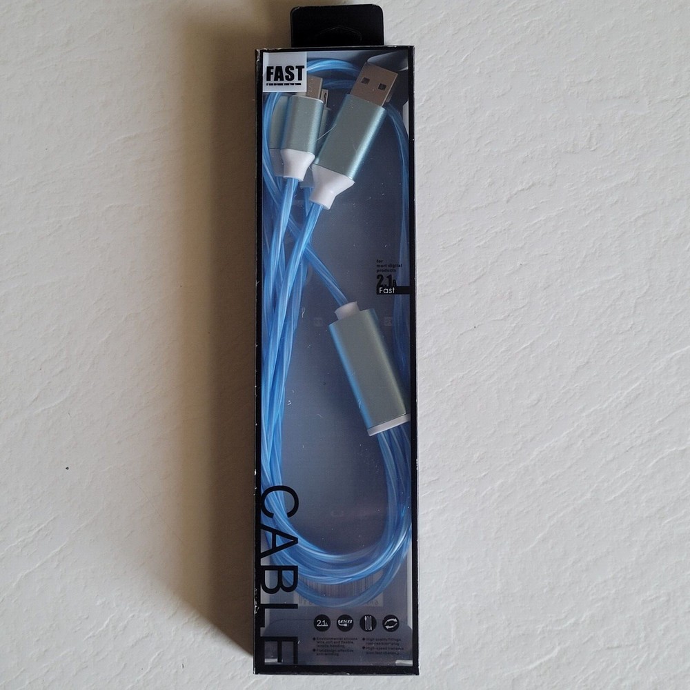 Light Up LED 3 in 1 Charging Cord Cable Multi Phone Charger Android USB iPhone