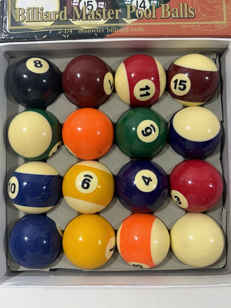 Viper Billiards Master Pool Table Ball Complete Set 2-1/4" Diameter