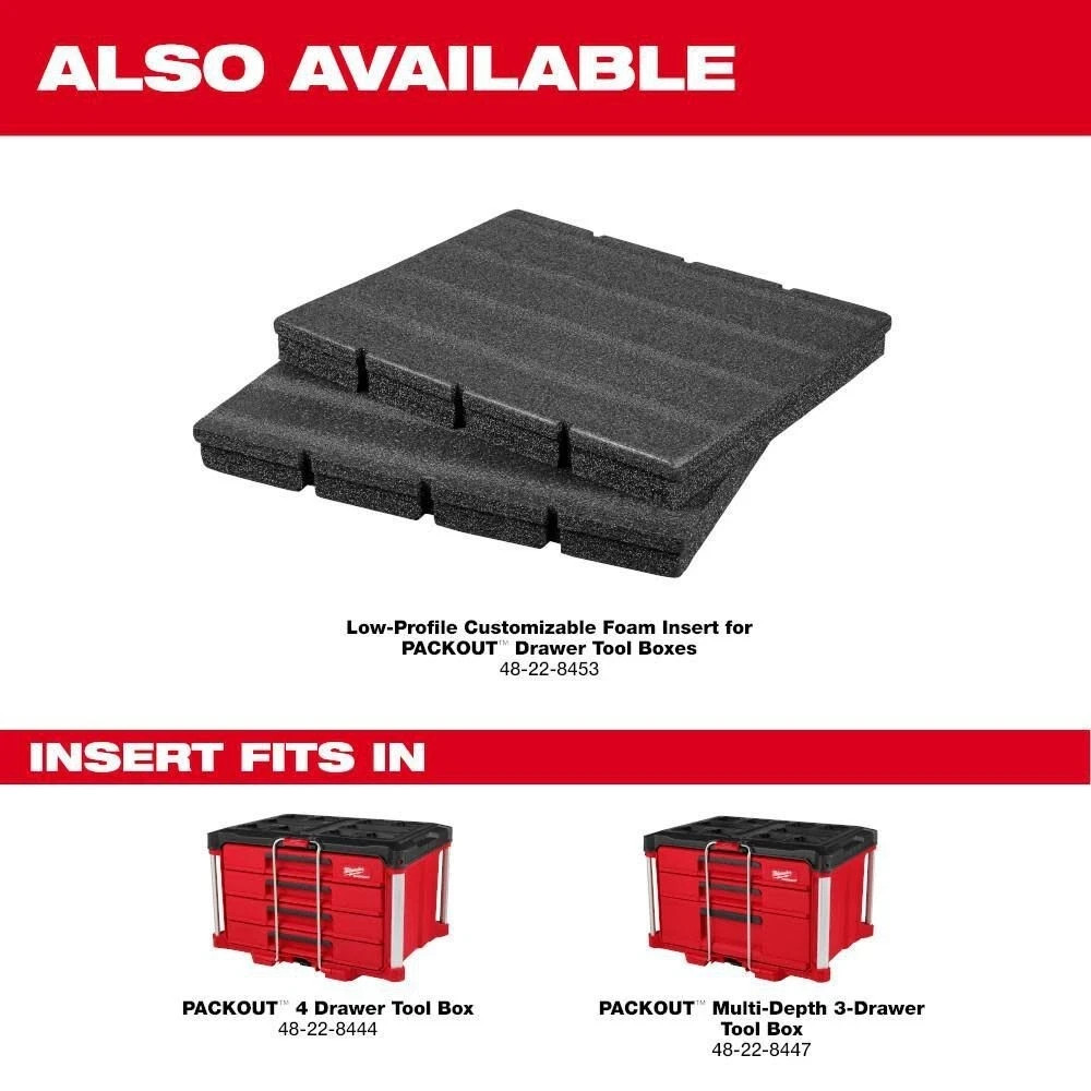 Milwaukee PACKOUT Multi-Depth 3-Drawer Tool Box - Red (48-22-8447)