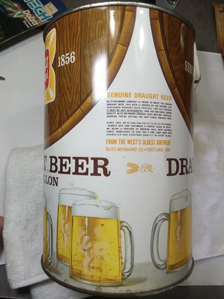 Blitz Draught beer one gallon beer can EMPTY