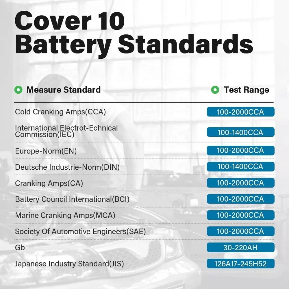 🔥TOPDON BT100 12V Battery Tester Charging Cranking System Analyzer 100-2000CCA