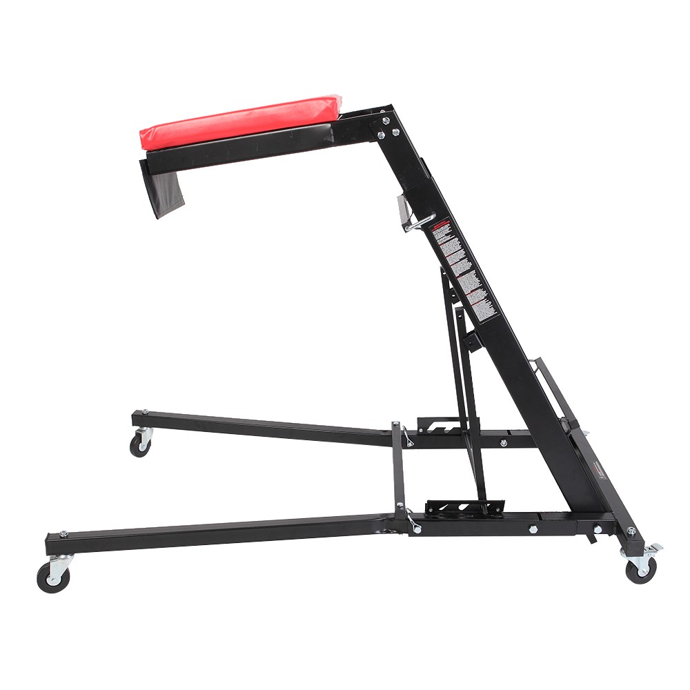 Folding Rolling Creeper Seat, Adjustable Workshop Mechanic Stool for Garage