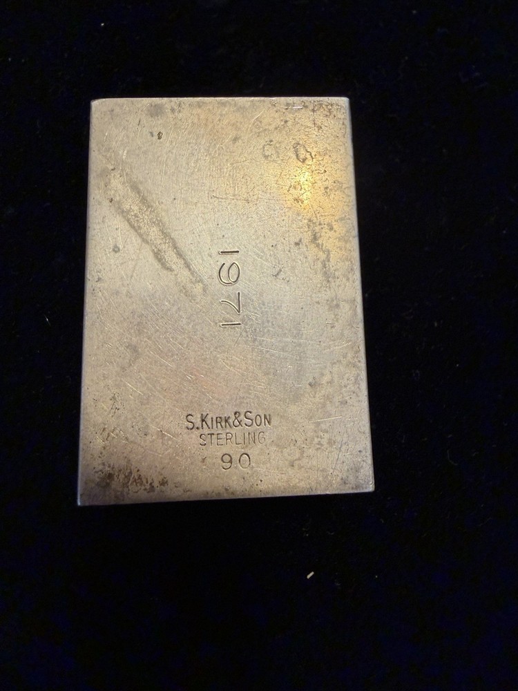 S. Kirk & Son Sterling Silver Matchbox case Engraved 1971