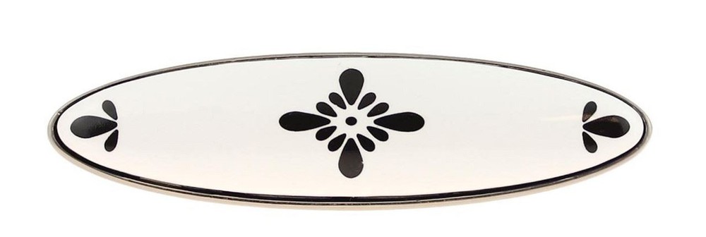 3" Cupboard Ceramic Pull Satin Nickel