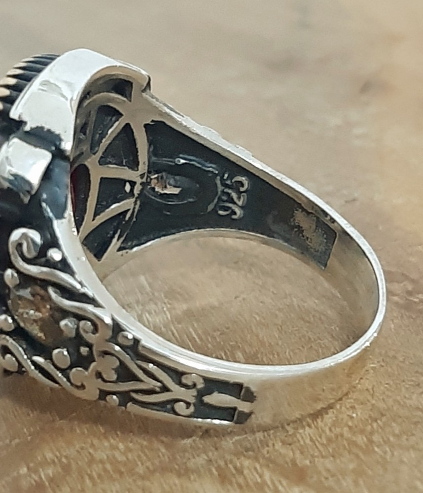 925 SILVER RING Men Solitaire Spinel Ring Sterling Man $
