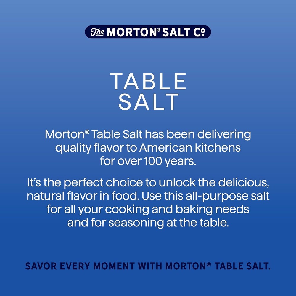 (Pack of 2) Morton All-Purpose Non-Iodized Table Salt 26 oz